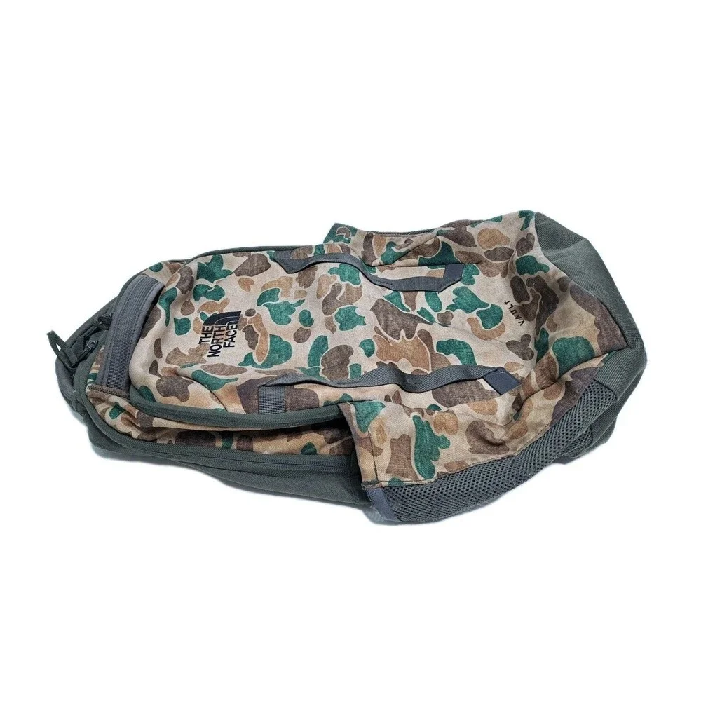 North Face Vault Frog Camo Laptop Backpack Utility Brown Green School Tactical
